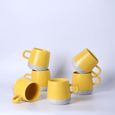 6 pièces / ensemble tasses à café en céramique tasse à la main  12 onces (Jaune)-2
