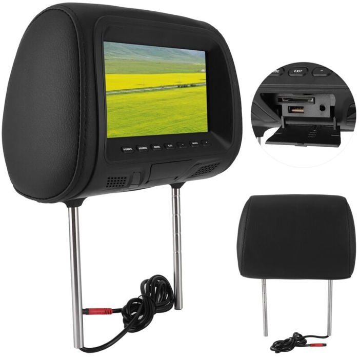 Moniteur De Toit Voiture 9 Pouces TFT Rabattable - Écran Multimédia Avec Télécommande, Noir