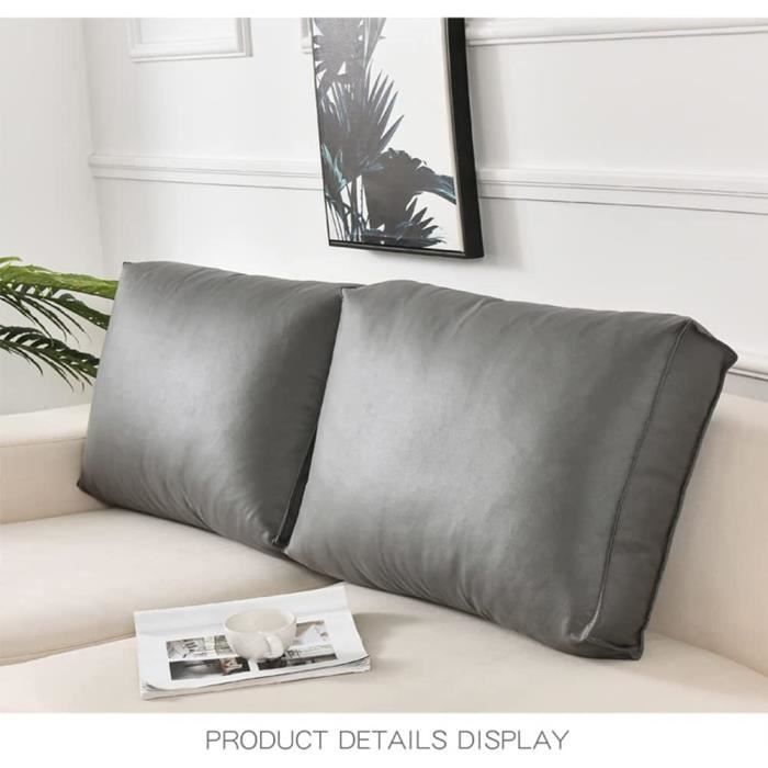Coussin de dossier de canapé de luxe en simili cuir rectangulaire, coussin  de lecture, grand coussin de soutien lombaire A203 - Cdiscount Maison