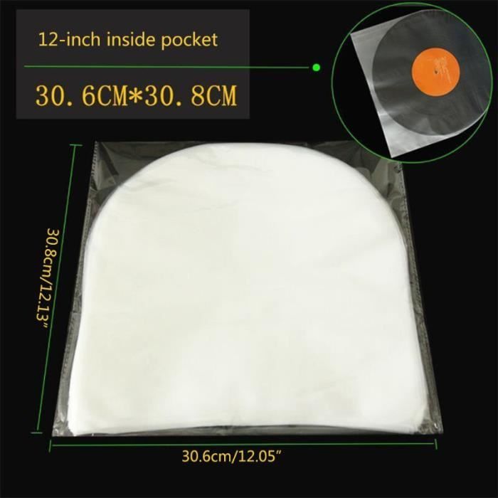 Pochettes Intérieures Pour Vinyles - Lot De 50 Manchons Antistatiques HDPE, Protection Contre Rayures Et Poussière