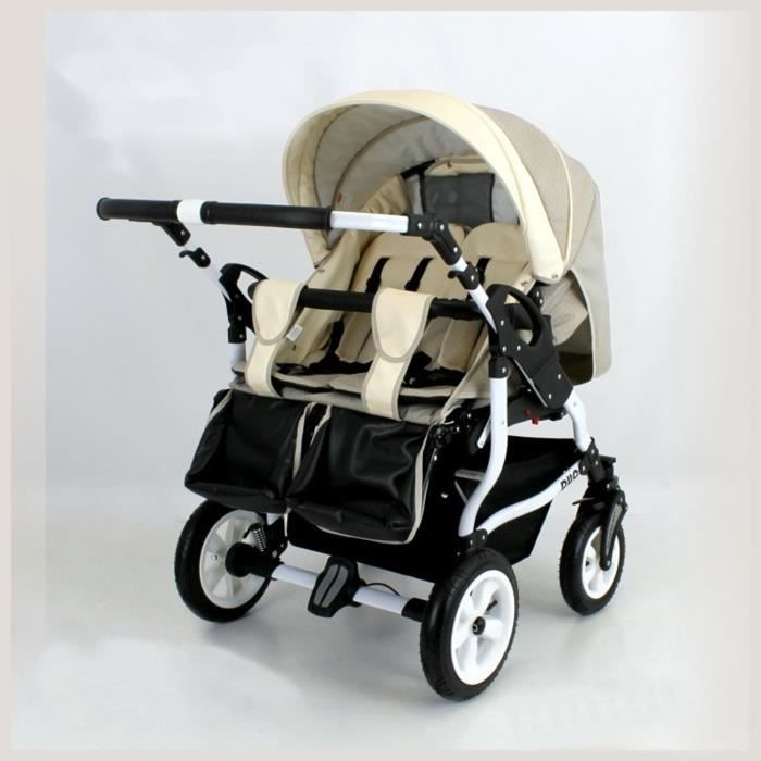 Poussette Landau Jumeaux multifonctions equipement DUO stars Marron Beige. Cdiscount Jeux Jouets