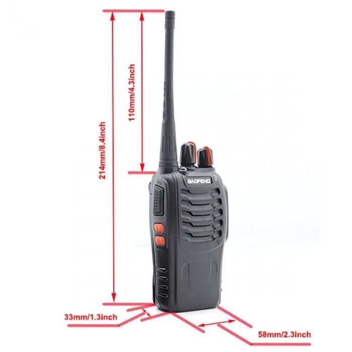 Talkies Walkies Baofeng BF-E88 - 2 Pièces, Grande Portée, écran LCD, Double Montre, VOX, PMR446 Sans Licence