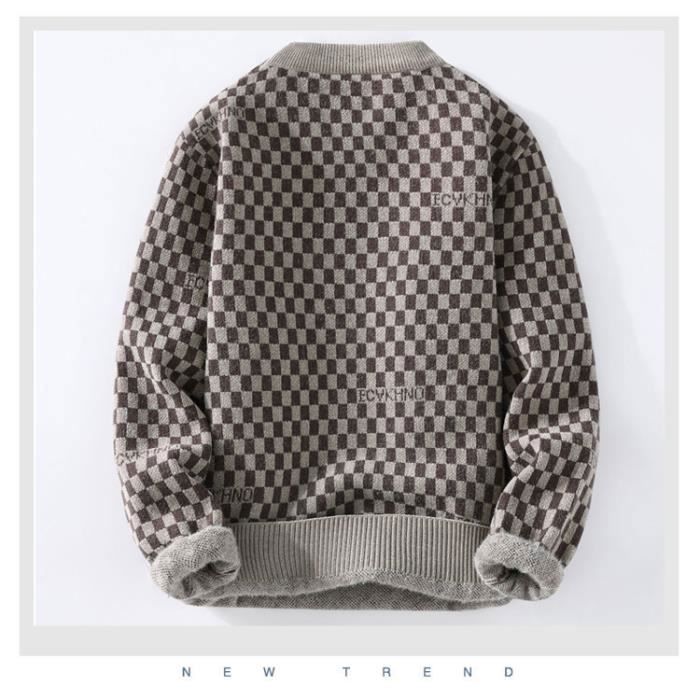 Sweat à Capuche Homme WINKEEY – Motif Jacquard Patchwork, Coupe Décontractée