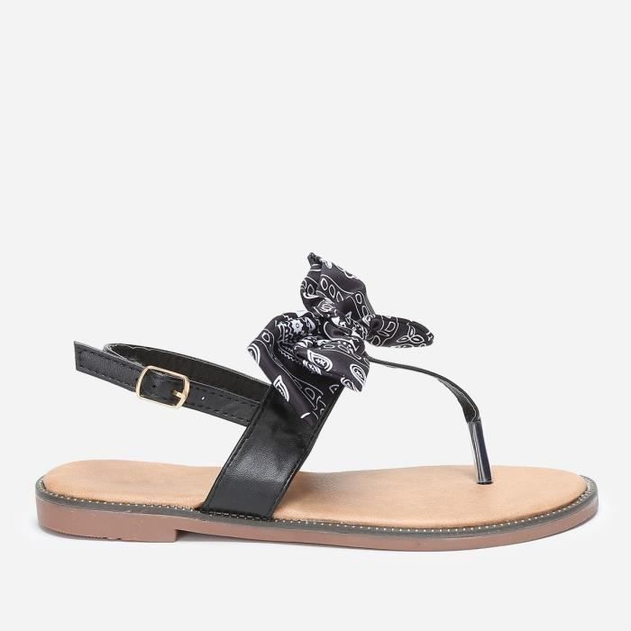 Nu pied sale noir plat