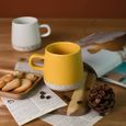 6 pièces / ensemble tasses à café en céramique tasse à la main  12 onces (Jaune)-3