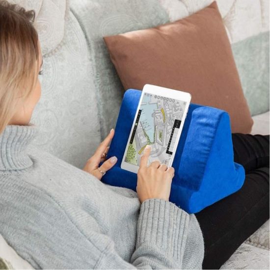 Livres Bleu Phone VECELO Support Tablette Multi-Angles Coussin de Support Universel Soft Pillow Lavable pour Pad 