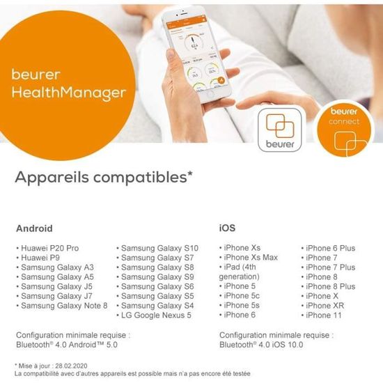 Beurer BF 720 Balance Connectée Bluetooth avec Analyse Corporelle
