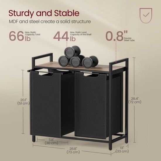 Panier De Rangement Pliable En Tissu Oxford Noir Multi-poches