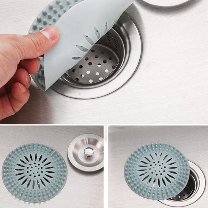 Filtre Cheveux Douche Acier Inoxydable - Bonde Anti-Colmatage Avec Grille Anti-Rouille - Argent