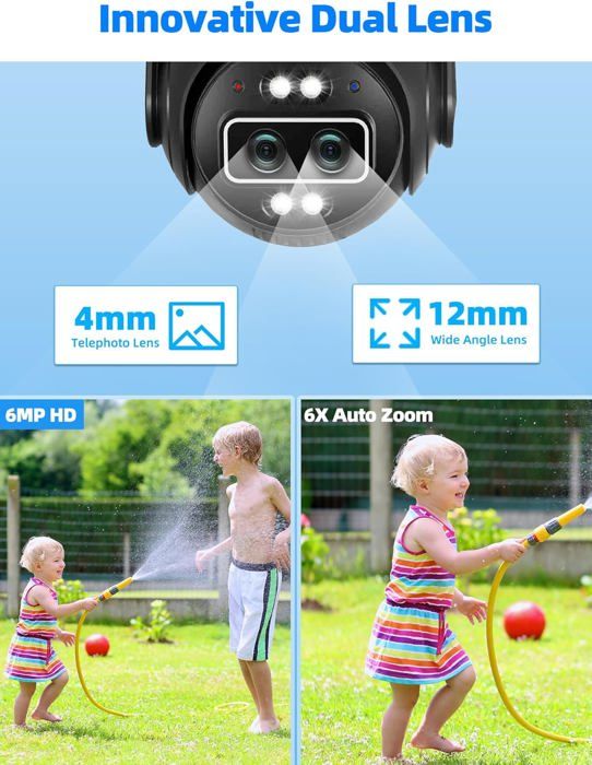 Caméra Surveillance WiFi Intérieure 360° Double Objectif 1080P - Détection Mouvement