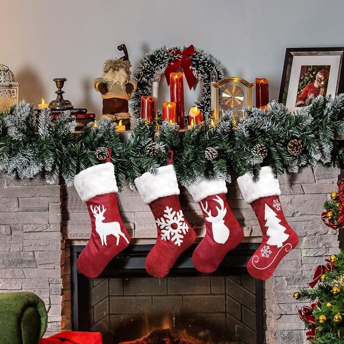 Lot De 6 Bottes De Noël En Plastique - Poches à Bonbons, Décorations Sapin, Maison (tailles S Et M) - 9
