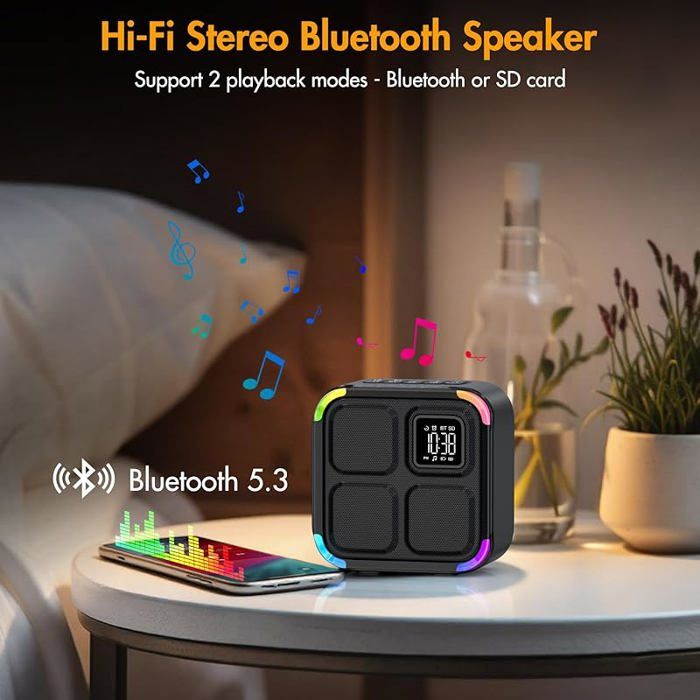 Enceinte Bluetooth Réveil Lumineux – Réveil & Vous