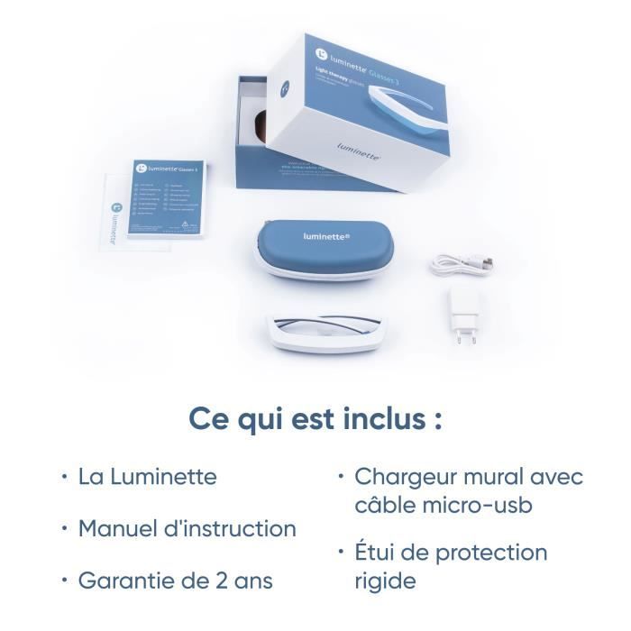 Luminette Glasses 3 Lunettes de luminoth rapie sans fil 51g Lampe de luminoth rapie 1500 lux