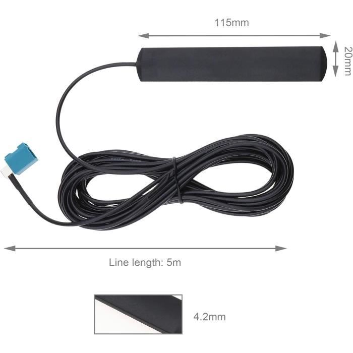 Antenne DAB Voiture Avec Adaptateur – Permet D’Utiliser L’Antenne AM/FM Existante Pour La Radio Numérique – Câble 30cm - 6
