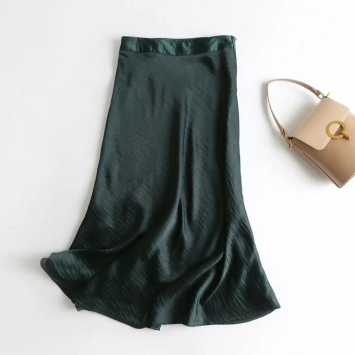 Jupe midi en satin rose style anglais Type green Femme Adulte