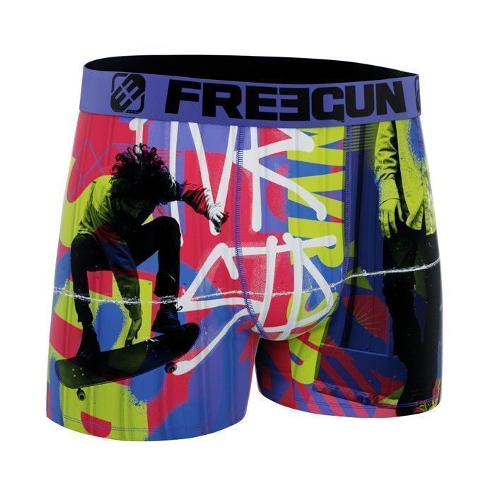FREEGUN Boxer microfibre Skate Gar on Violet Cdiscount Pr t Porter