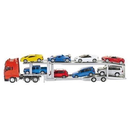 Camion Porte-autos SIKU - Modèle MAN à deux essieux - Echelle 1/50ème -  Rouge et gris - Cdiscount Jeux - Jouets