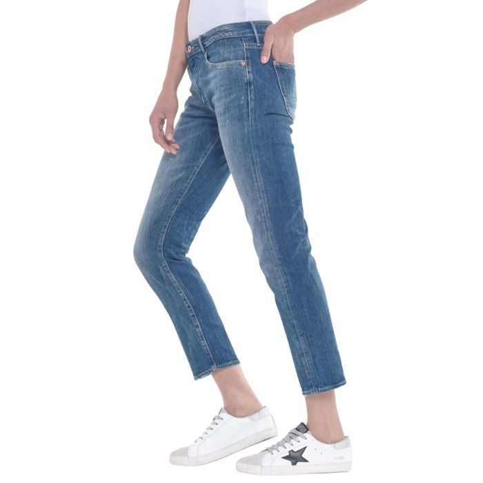 Pantalon Jeans boyfit femme Le temps des cerises Sea 200/43 bleu