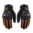 Gants de moto orange, gants à écran tactile complets, adaptés aux sports de plein air tels que les courses de motos.-0