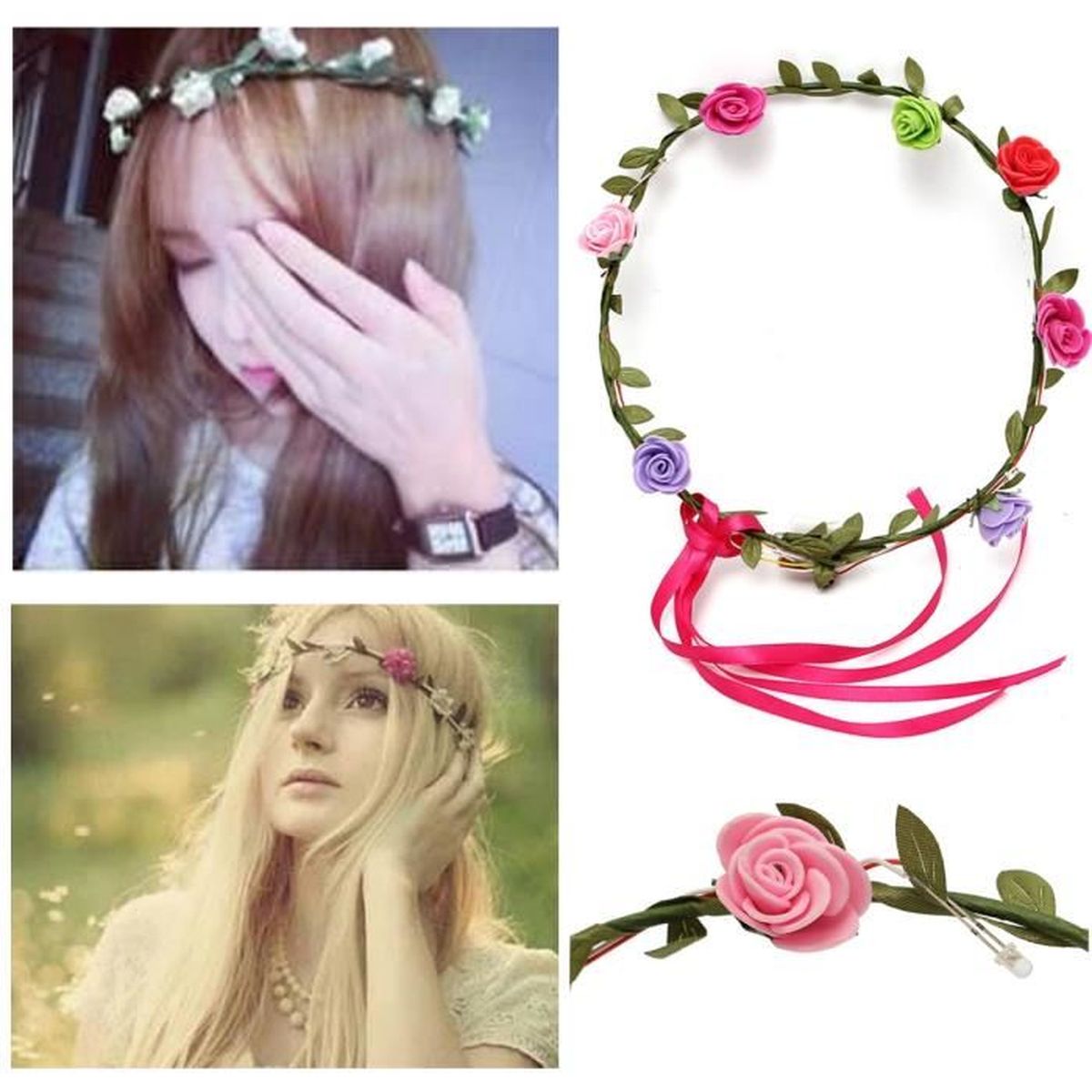 Boheme Femme Led Bandeau Couronne Cheveux Fleur Serre Tete Mariage Feuille Fete Achat Vente Bandeau Serre Tete Boheme Femme Led Bandeau Co Cdiscount