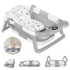 DARMOWADE Baignoire Bebe Pliable avec Thermometre,Baignoire Bebe avec Coussin Baignoire Convient Aux Bébés de 0 à 36 Mois