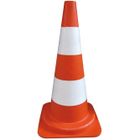 Cône de chantier PEBD H50 orange avec bandes fluo - NOVAP - 3225341