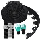 MAXLABER Bordure de Jardin, 10 mètres avec 30 Piquets d'ancrage, Livré avec 1 Jeu de Gants, Bordure de Jardin Flexible