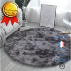 TECH DISCOUNT Tapis rond - TD® - 160x160cm - Gris foncé tie-dye - Fibre synthétique - Lavable à la main