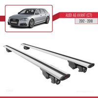 Pour Audi A6 Avant (C7) 2012-2018 HOOK Barres de Toit Railing Porte-Bagages de voiture Avec verrouillable Alu Gris