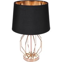 BRUBAKER Lampe de table ou de chevet Vintage Lattice Pattern - Lampe de table moderne avec base en métal - Hauteur 45 cm, Noir doré