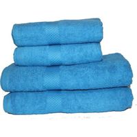 Lot de 3 serviettes de toilettes 50 x 90 cm 100% coton, 500 Gr/m² - Bleu