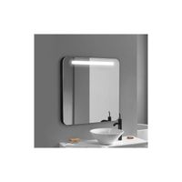Miroir LED de salle de bain ZOÉ 60x70 cm - MOB-IN - Aluminium - Éclairage LED horizontal - Gris
