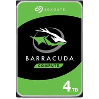 Seagate BarraCuda, 4 To, Disque dur interne HDD  3,5" SATA 6 Gbit/s 5 400 tr/min, 256 Mo de memoire cache, pour PC de bureau,