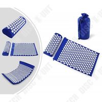 TD® Kit Tapis d'acupression 68 x 42 cm avec Oreiller Portatifs 37x15cm et Un Sac en Coton,Bleu- Sport Fitness tapis