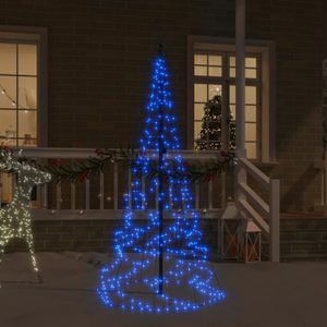 CACHE-POT VX - Sapin de Noël sur mât de drapeau 200 LED Bleues 180 cm