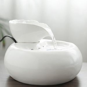 Chat Céramique Eau Fontaine Super Muet Automatique Circulation Potable Fontaine Au Calme électrique Eau Distributeur Pour Animal