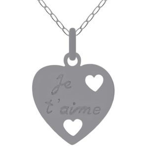 Chaîne En Argent Massif Avec Pendentif Cœur Et Perle - 45 Cm - Neuf