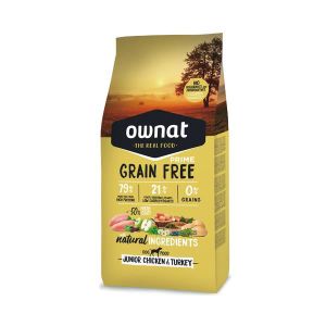 CROQUETTES Ownat Grain Free Prime Chien Junior Poulet et Dinde 14kg