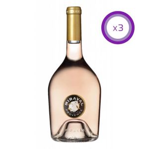 VIN ROSE Miraval - Côtes de Provence - Rosé - 2023 - Lot de 3x75cl