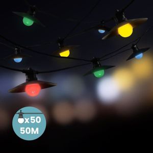 GUIRLANDE D'EXTÉRIEUR Guirlande Guinguette LED Multicolore 50m - SKYLANT