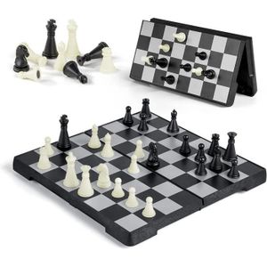 JEU SOCIÉTÉ - PLATEAU Mini jeu d’échecs magnétique,Pliable Échiquier, Or