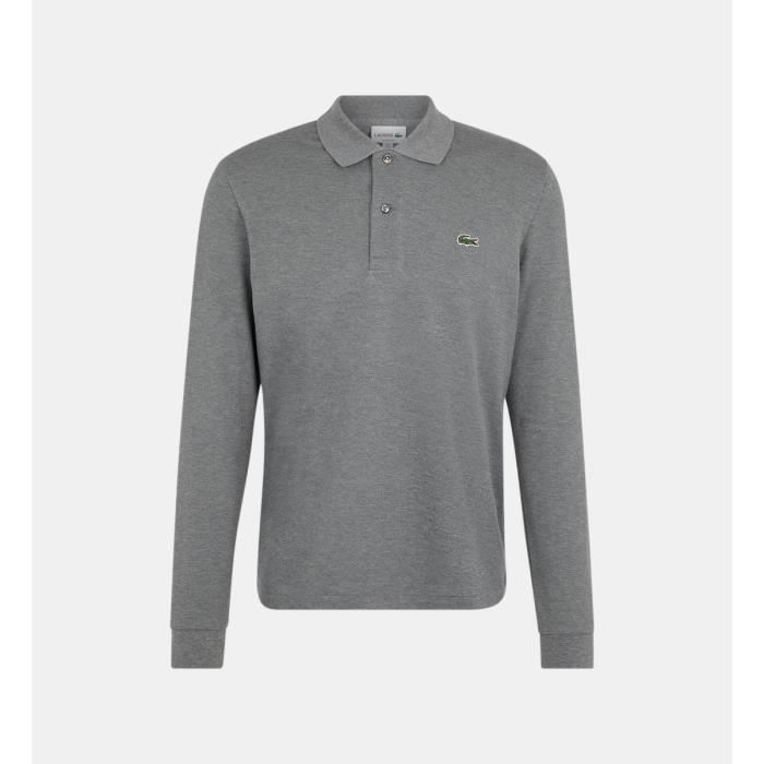 Polo lacoste manche longue gris clearance