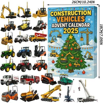 Calendrier De L'Avent Chantier 2025 - 24 Jours Avec Mini Véhicules - Pelleteuse, Bulldozer - Pour Garçons