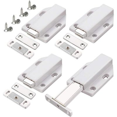 Poussoir Pour Porte D’armoire – Loquet à Ouverture Par Poussée, Pour Meubles De Cuisine, Blanc, ABS