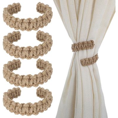 2 Pièces Embrasses de Rideaux Boucle - pour la Chambre et du Bureau - Doré avec Perles - Motif 2 Pièces Embrasses de Rideaux Boucle - pour la Chambre et du Bureau - Doré avec Perles - Motif