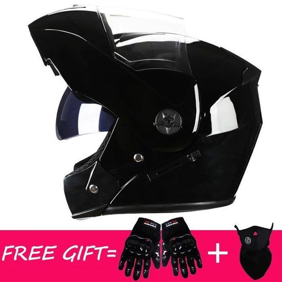 Casque Moto Intégral QJWMatic Modulable - Certifié ECE, Double Visière, Taille Unique 54-61cm
