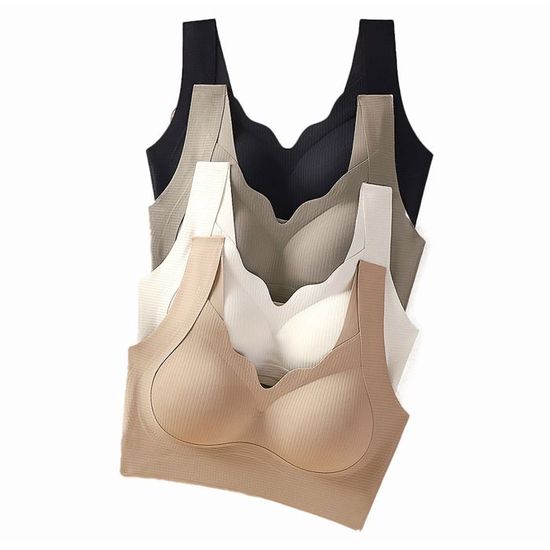 Générique Soutien Gorge Femme Sans Armature Soutien-Gorge Push-Up Couture Anti-Affaissement Sans Poitrine Respirante