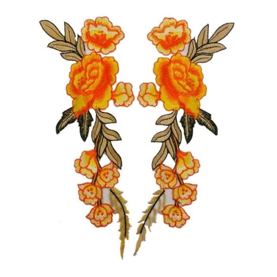 GORGECRAFT 2 Patchs Fleurs à Repasser Ou Coudre - Appliques Florales Brodé Pour Vêtements Et Décoration