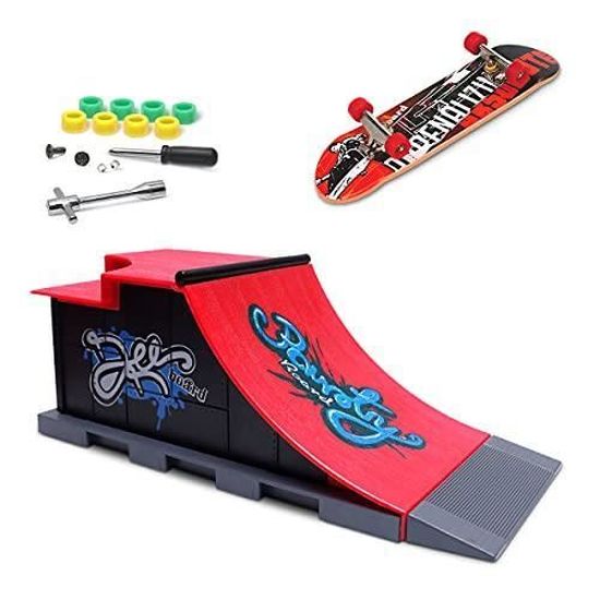 MOMSIV Mini Rampe de Skateboard pour Les Doigts et Ensemble d