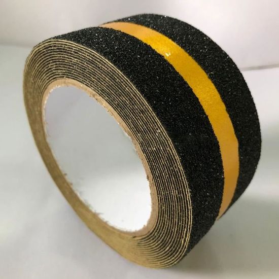 Ruban De Sécurité Noir Et Jaune 3" X 60 Pieds - Antidérapant, Pour Marches, Sols, Poignées, Coffres